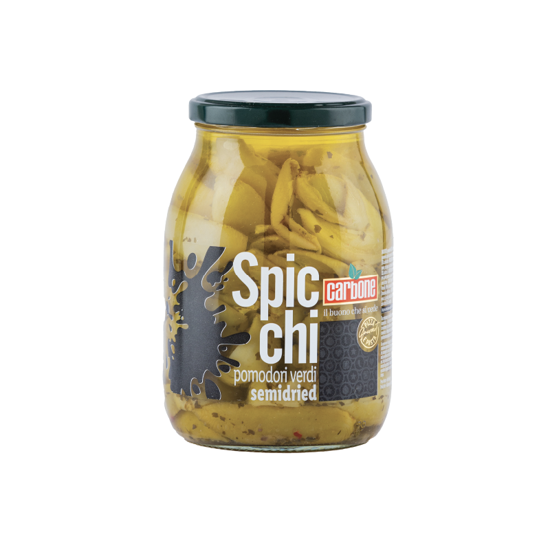 Semidried Carbone Green Tomatoes in Quarters 1 Kg