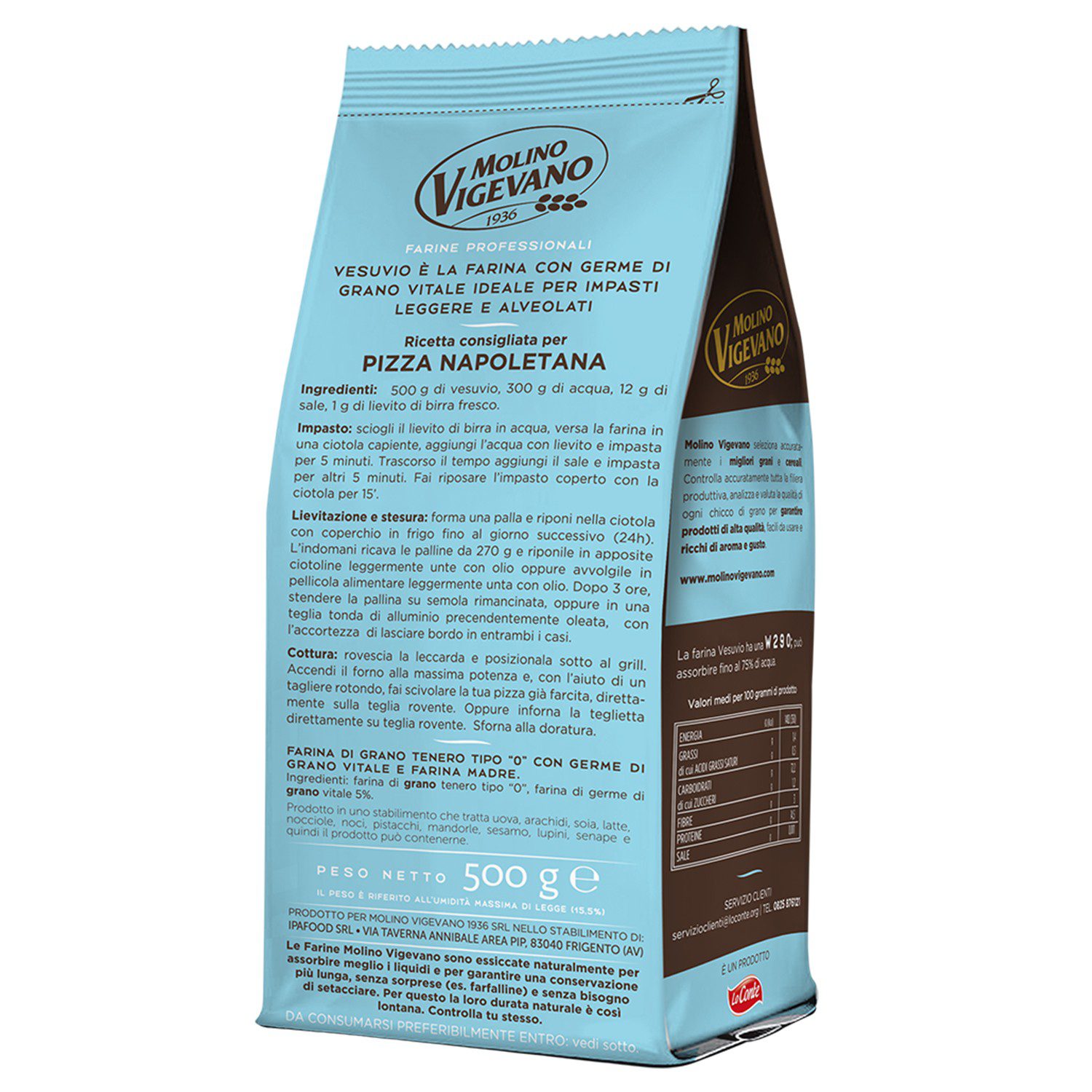 Flour for Neapolitan Pizza Vesuvio Molino Vigevano 500g