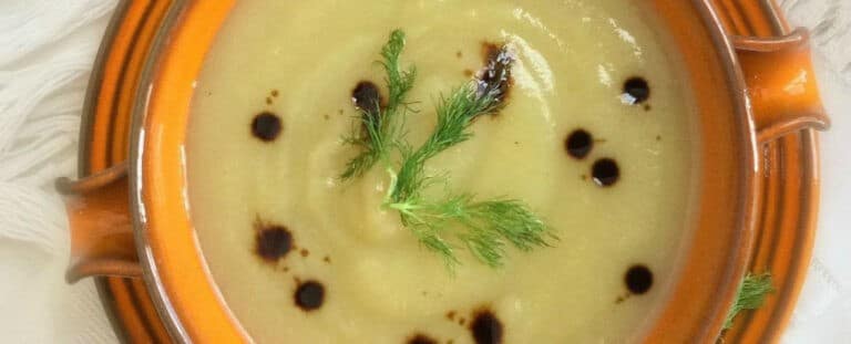 Vellutata di finocchi, patate, porri e aceto balsamico