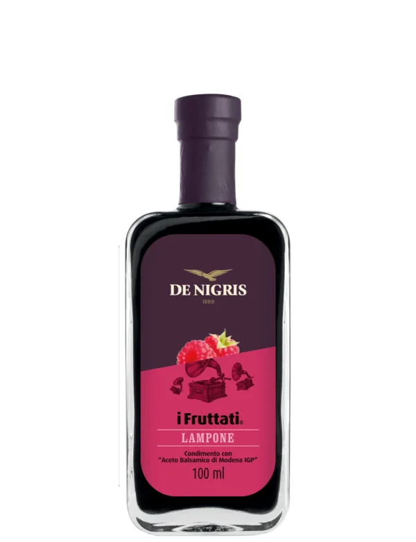 Vinaigrette aux framboises De Nigris i Fruttati et vinaigre balsamique de Modène IGP