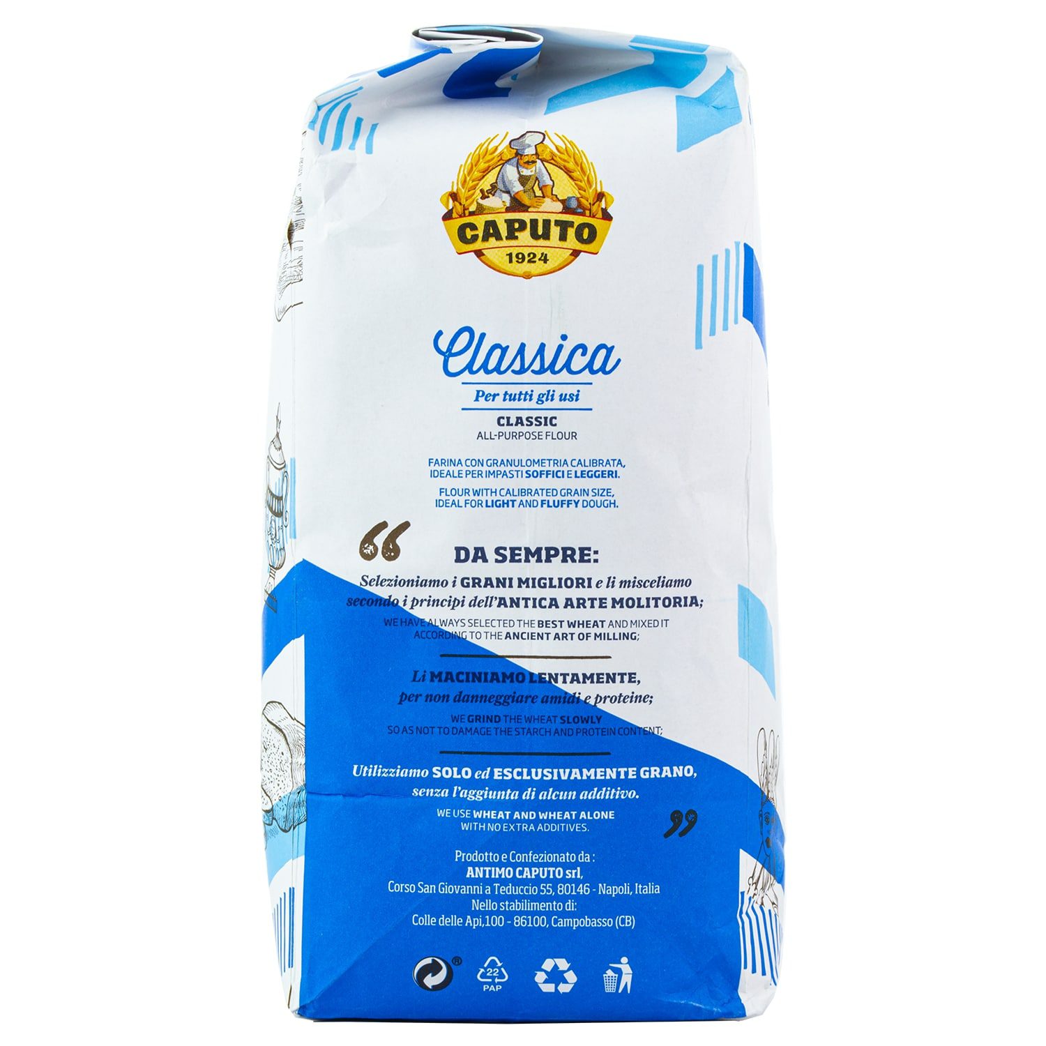 Farine Caputo type 00 Bleu idéale pour le pain et la pizza - 1 kg