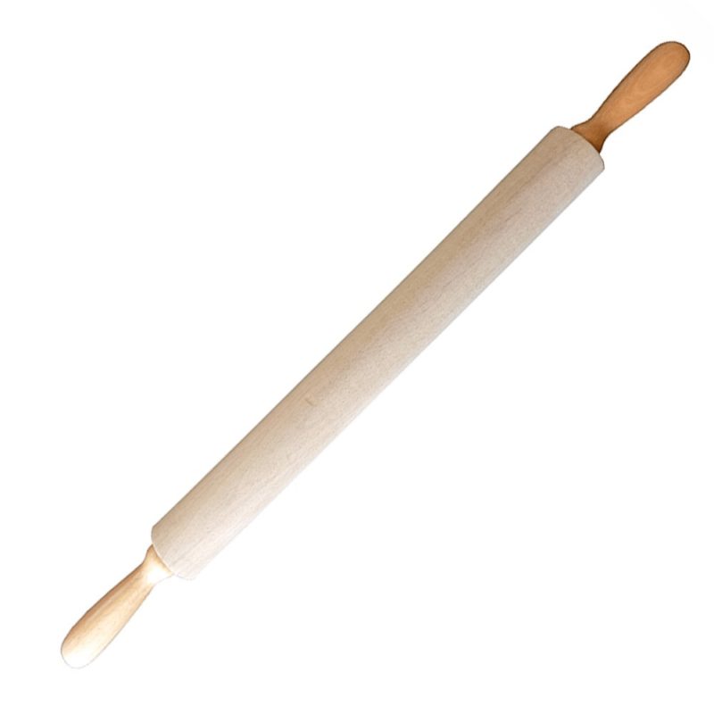 Nudelholz aus Buche mit Drehgriff 60 cm