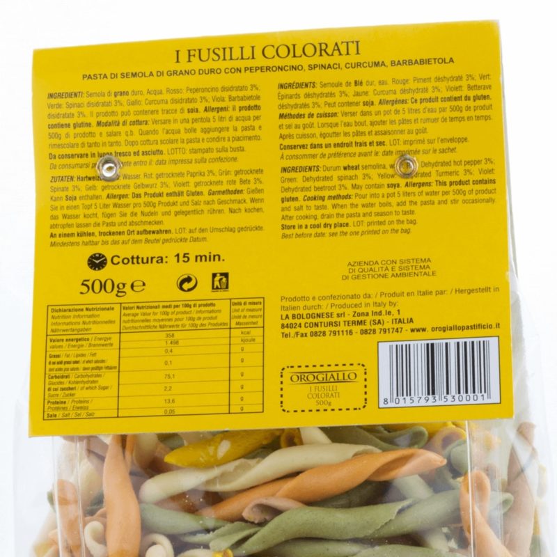 Goldgelbe Fusilli 500g