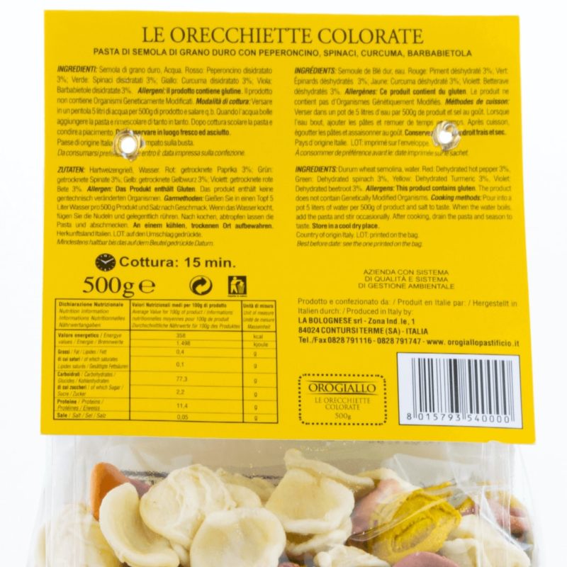 Orecchiette Jaune Doré 500g