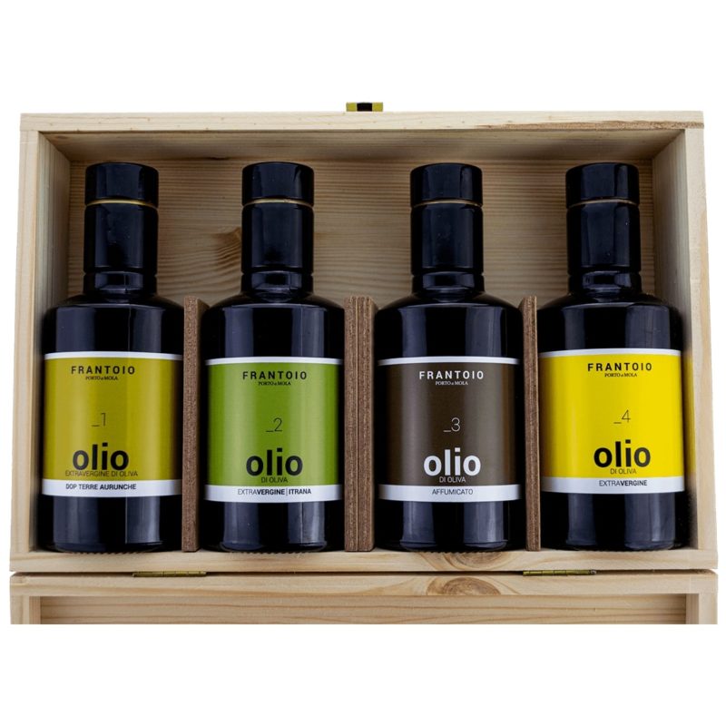 Coffret cadeau en bois d'huile d'olive extra vierge Porto di Mola