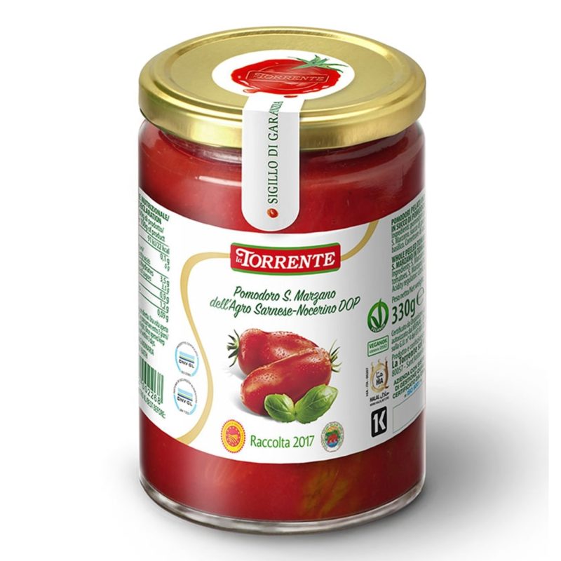 Pomodori Pelati San Marzano DOP con Basilico La Torrente 330g