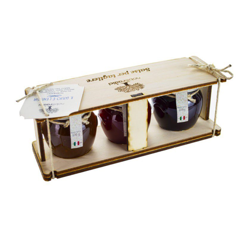 Saucen für Schneidebrett Geschenkbox NobiliRadici 3x135g