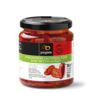 Halbgetrocknete rote Datterini-Tomaten in Grangusto-Öl 280g